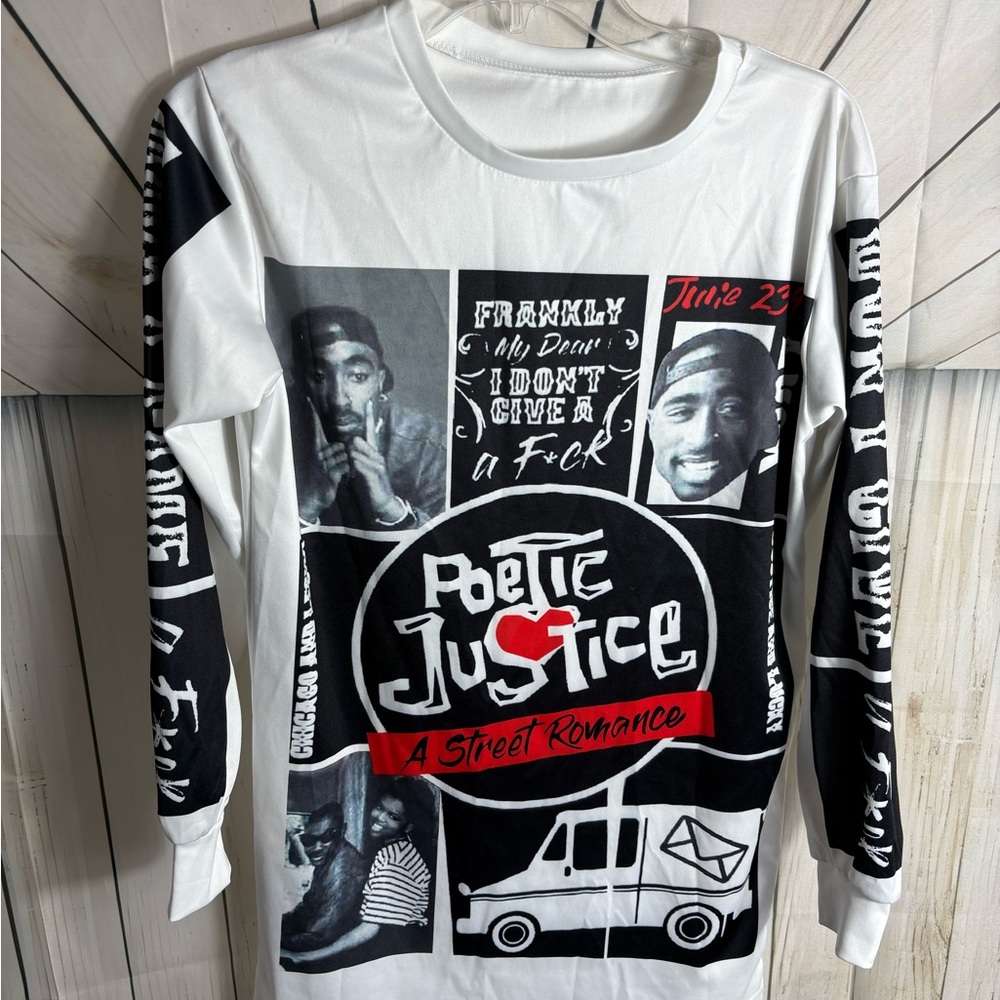 Graphic Long Sleeve Shirt - Black and White
